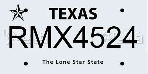 RMX4524 Texas License Plate