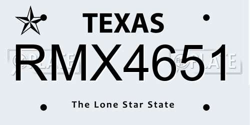 RMX4651 Texas License Plate