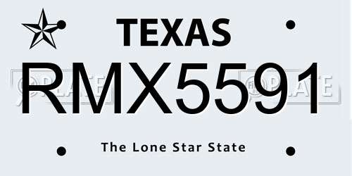 RMX5591 Texas License Plate