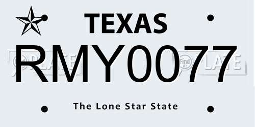 RMY0077 Texas License Plate