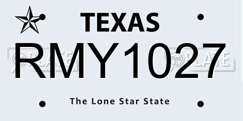 RMY1027 Texas License Plate