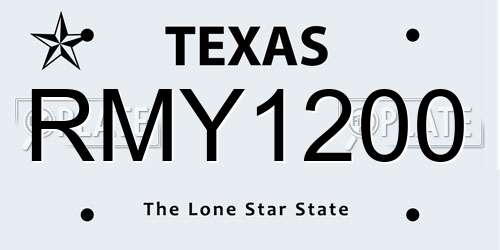 RMY1200 Texas License Plate