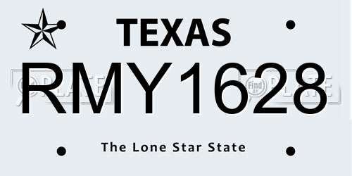 RMY1628 Texas License Plate