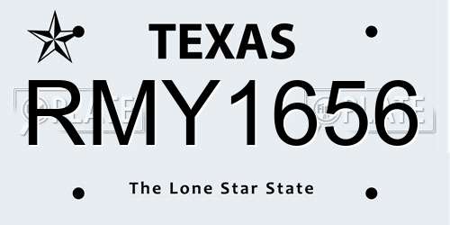RMY1656 Texas License Plate