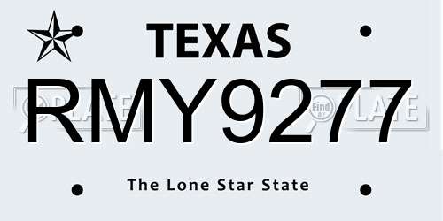 RMY9277 Texas License Plate
