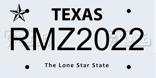 RMZ2022 Texas License Plate