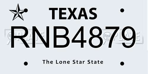 RNB4879 Texas License Plate