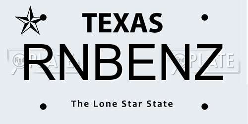 RNBENZ Texas License Plate