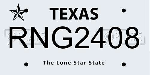 RNG2408 Texas License Plate