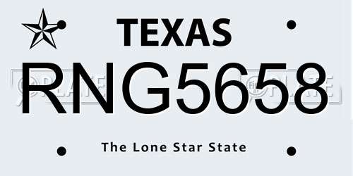 RNG5658 Texas License Plate