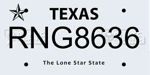 RNG8636 Texas License Plate