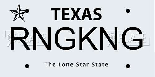 RNGKNG Texas License Plate