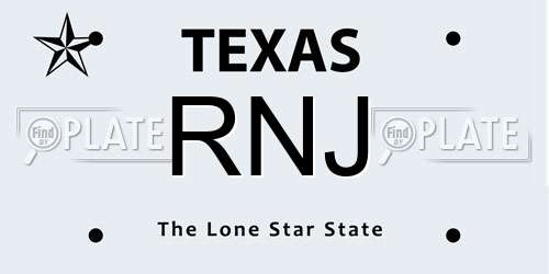 RNJ Texas License Plate