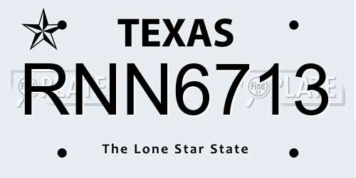 RNN6713 Texas License Plate