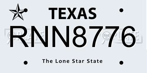 RNN8776 Texas License Plate