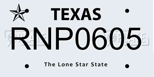 RNP0605 Texas License Plate