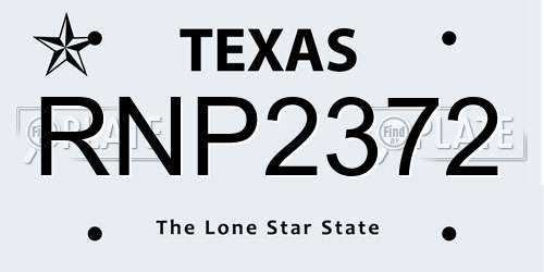 RNP2372 Texas License Plate