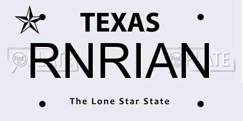 RNRIAN Texas License Plate