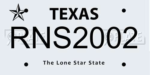 RNS2002 Texas License Plate