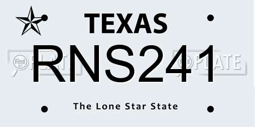 RNS241 Texas License Plate