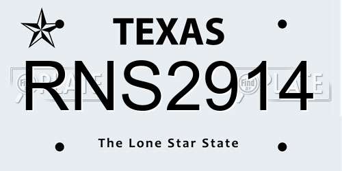 RNS2914 Texas License Plate