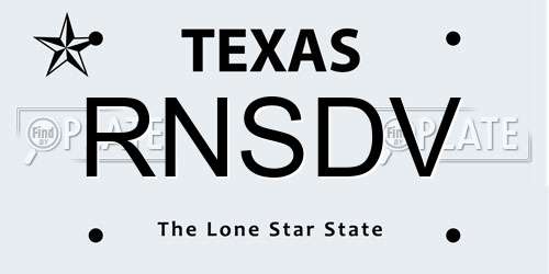 RNSDV Texas License Plate