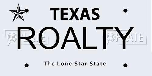 ROALTY Texas License Plate