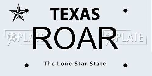 ROAR Texas License Plate
