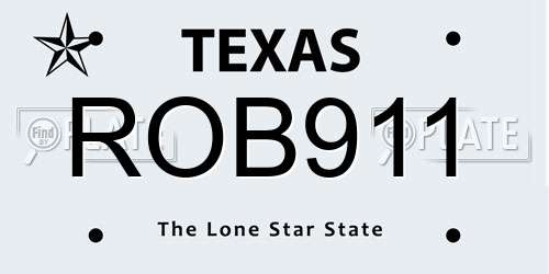 ROB911 Texas License Plate