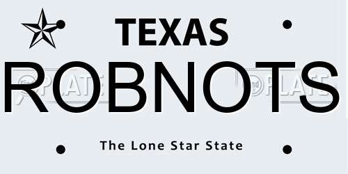 ROBNOTS Texas License Plate