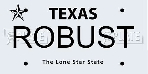 ROBUST Texas License Plate