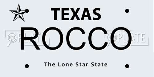 ROCCO Texas License Plate