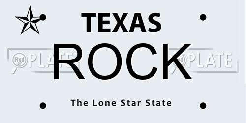 ROCK Texas License Plate
