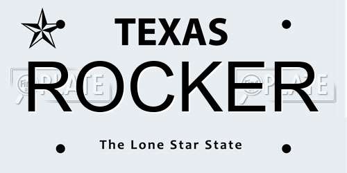 ROCKER Texas License Plate