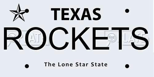 ROCKETS Texas License Plate