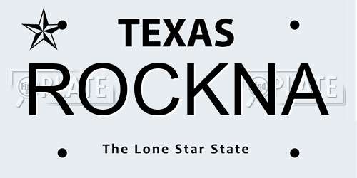 ROCKNA Texas License Plate