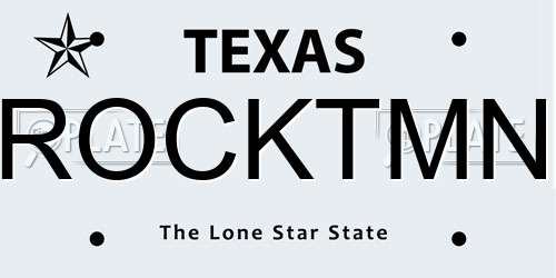 ROCKTMN Texas License Plate