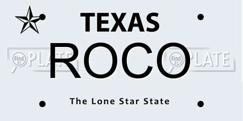ROCO Texas License Plate