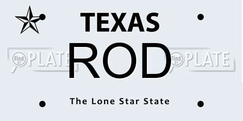 ROD Texas License Plate