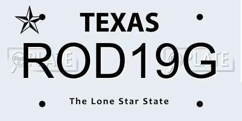 ROD19G Texas License Plate