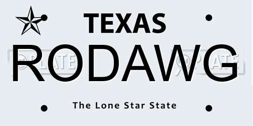 RODAWG Texas License Plate