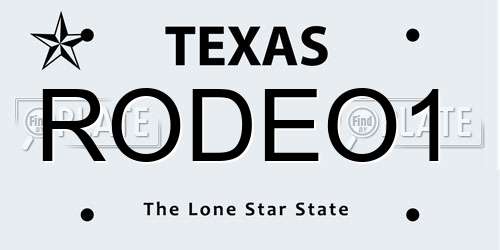 RODEO1 Texas License Plate