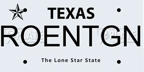 ROENTGN Texas License Plate