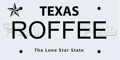 ROFFEE Texas License Plate