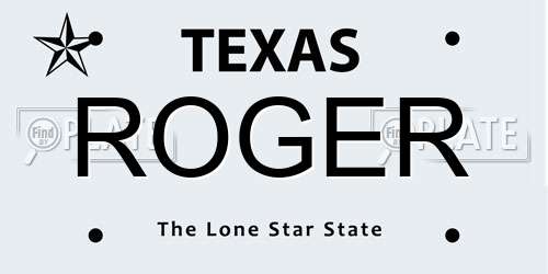 ROGER Texas License Plate