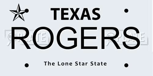 ROGERS Texas License Plate