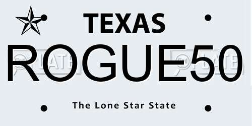 ROGUE50 Texas License Plate