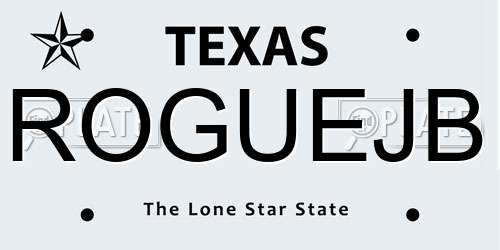 ROGUEJB Texas License Plate