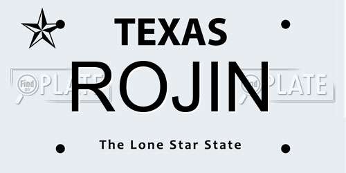 ROJIN Texas License Plate
