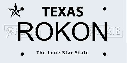 ROKON Texas License Plate